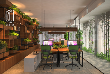 Thiết kế nội thất văn phòng hiện đại không gian xanh