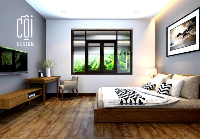 Phòng ngủ với thiết kế đơn giản, sang trọng